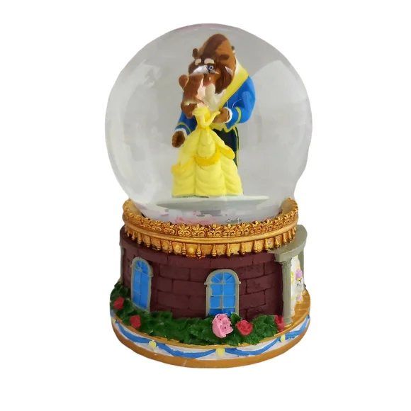 DISNEY Beauty and the Beast Tune "Beauty and the Beast"Waterglobe Snow Globe New - Picture 5 of 6